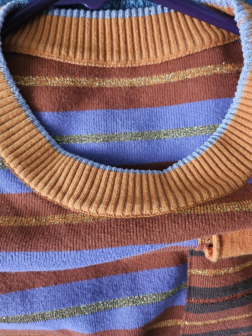 Jacquemus Orange, Purple & Rust Striped Short-Sleeve Knit Shirt - Picture 3 of 5